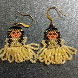 Handcrafted Native American Beaded Princess Doll Earrings